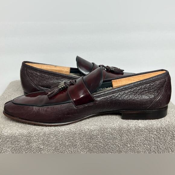 Moreschi 41849 Peccary & Calfskin Loafers Burgundy (SPECIAL ORDER) Men’s SZ 11 - Picture 5 of 10